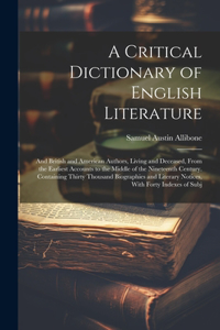 Critical Dictionary of English Literature