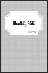 Monthly Bill Notebook