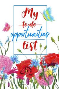 My to-do opportunities list
