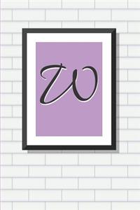 Initial W Personalized Blank Lined Journal Notebook