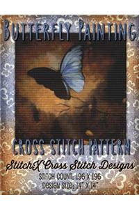 Butterfly Painting Cross Stitch Pattern