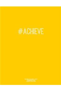 Notebook for Cornell Notes, 120 Numbered Pages, #ACHIEVE, Gold Cover