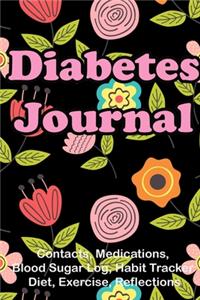 Diabetes Journal (Contacts, Medications, Blood Sugar Log, Habit Tracker, Diet, Exercise, Reflections)