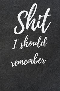 Shit I should remember