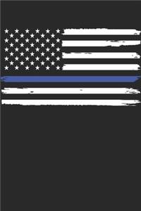Police Officer Notebook - Thin Blue Line USA Flag - Gift for Police Officers And Law Enforcement Officers - Law Enforcement Diary