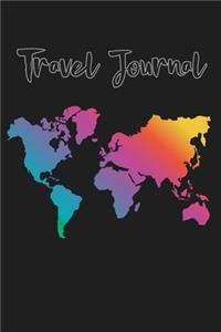 Travel Journal World Map Travel Countries Geography Color Painting Art