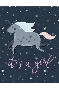 It's a Girl - Unicorn Journal and Sketchbook