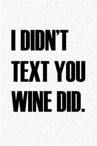 I Didnt Text You Wine Did