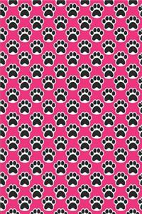 Dog Pattern - Black Paws in Pink