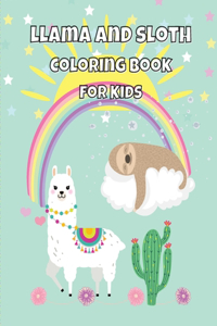 Llama And Sloth Coloring Book For Kids