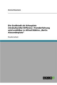 Die Großstadt ALS Schauplatz Intrakultureller Differenz - Fremderfahrung Wird Erzählbar in Alfred Döblins 