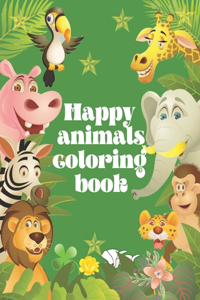 Happy animals coloring book