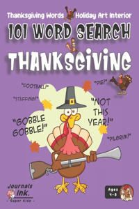 Thanksgiving Word Search Book for Kids Ages 4-8