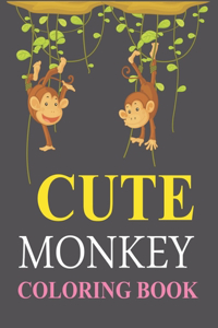 Cute Monkey Coloring Book