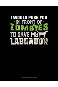 I Would Push You In Front Of Zombies To Save My Labrador: Calligraphy Practice Paper