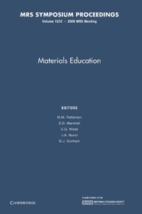 Materials Education: Volume 1233