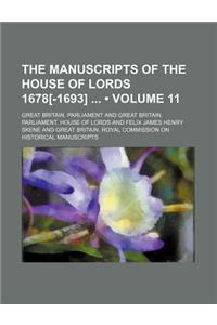 The Manuscripts of the House of Lords 1678[-1693] (Volume 11)