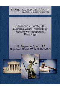 Davenport V. Lamb U.S. Supreme Court Transcript of Record with Supporting Pleadings
