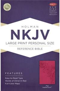 NKJV Large Print Personal Size Reference Bible, Pink LeatherTouch