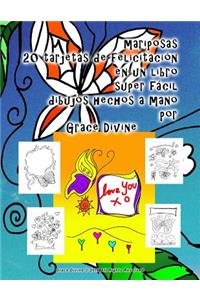 mariposas 20 tarjetas de felicitación en un libro super fácil dibujos hechos a mano por Grace Divine