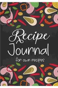 Recipe Journal for Own Recipes