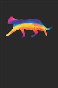 Tie Dye Cat Notebook - Cats Gift - Vintage Cat Lover Journal - Tie Dye Diary for Cat Lovers Zookeepers Endangered Animal Activists