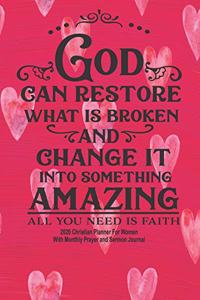 God Can Restore - 2020 Christian Planner For Women