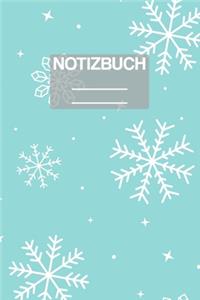 Notizbuch A5 Muster Winter Weinachten Schnee Schneeflocken Eis