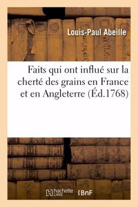 Faits qui ont influé sur la cherté des grains en France et en Angleterre
