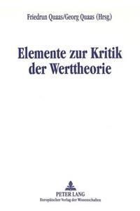 Elemente Zur Kritik Der Werttheorie