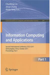 Information Computing and Applications