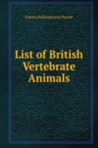 List of British Vertebrate Animals