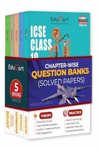 Educart ICSE Class 10 Question Bank 2024 - Physics, Chemistry, Biology, Maths, English Literature & English Language for 2023-24 (6 Books)
