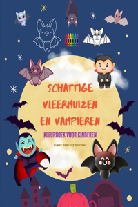Schattige vleermuizen en vampieren Kleurboek voor kinderen Vrolijke ontwerpen van de meest welwillende nachtwezens