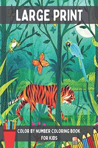 Large Print Color By Number Coloring Book for Kids