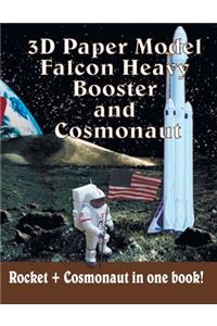 3D Paper Model Falcon Heavy Booster and Cosmonaut