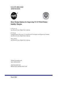 Rotor Design Options for Improving XV-15 Whirl-Flutter Stability Margins