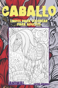 Libros para colorear para adultos - Letra grande - Animal - Caballo