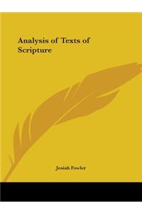 Analysis of Texts of Scripture