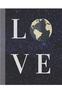 Love Planet Earth Cute School Composition Lined Notebook