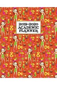 Academic Planner 2019-2020: Vintage Hula Girl Tiki Masks on A Weekly and Monthly Dated Student Academic Planner. Elementary, High School, Home school, College 8x10 Organizer Co