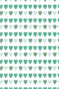 Herzen Wallpaper Notizbuch in Türkisgrün