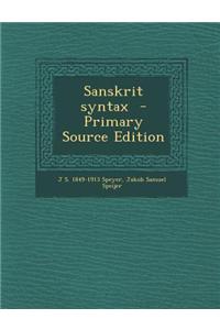 Sanskrit Syntax