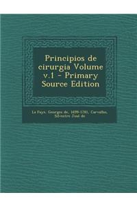 Principios de Cirurgia Volume V.1 - Primary Source Edition