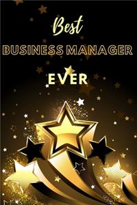 Best Business Manager Ever: Lined Journal (Black and Gold Stars Design)