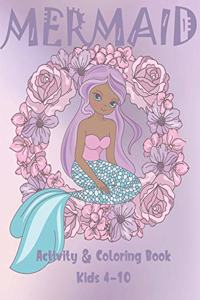Mermaid Activity and Coloring Book Kids 4-10
