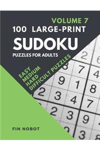 100 Large-Print Sudoku Puzzles for Adults (Volume 7)