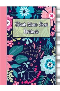 Blank Music Sheet Notebook - Music Manuscript Paper, Notebook for Musicians, Staff Paper - 100 pages