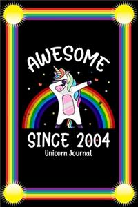Awesome Since 2004 Unicorn Journal