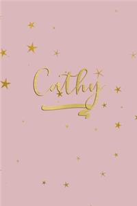 Cathy: Personalized Journal to Write In - Rose Gold Line Journal